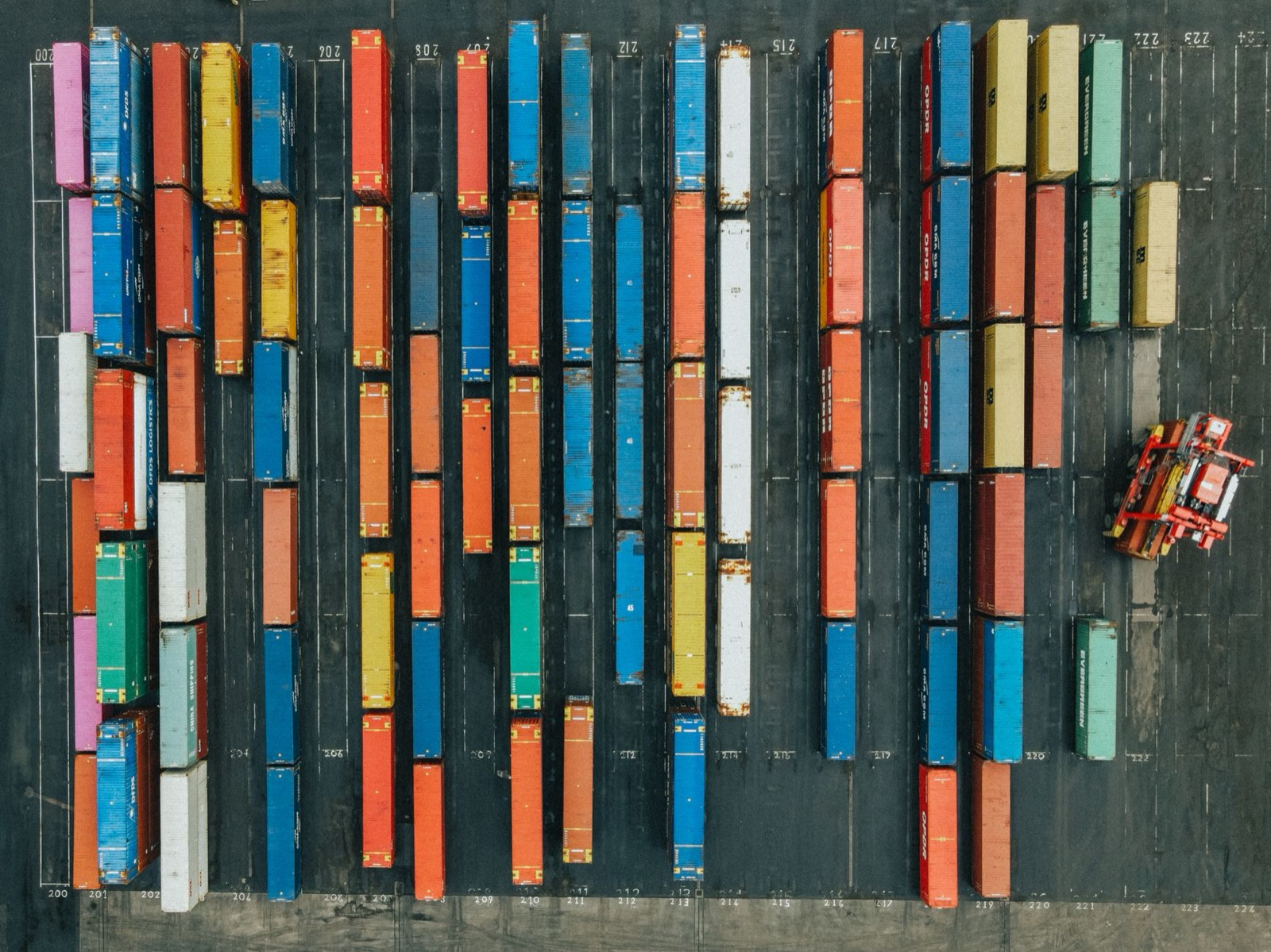 Shipping containers from above — trade at scale